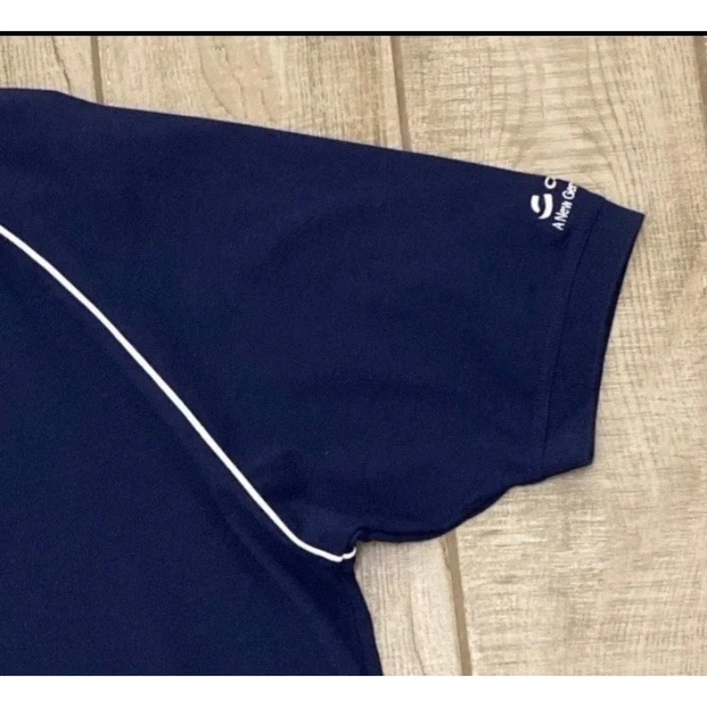 VTG Ping Collection Polo‎ Shirt Men L Navy Blue Short Sleeve Logo Retro Golf Y2K
